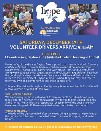 Hope To Dream Volunteer Drivers Flyer